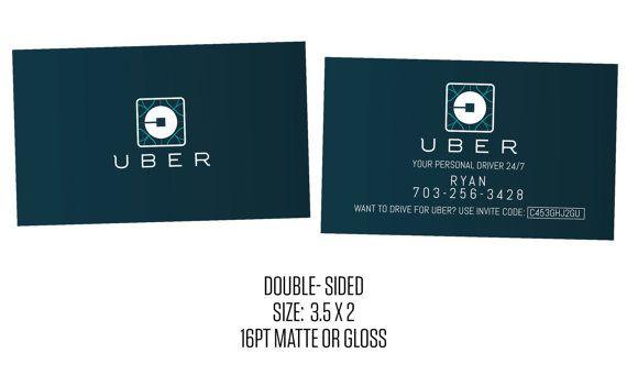 Uber Driving Logo - Uber Business Cards- Social Media- Cards- New Uber Logo. Products