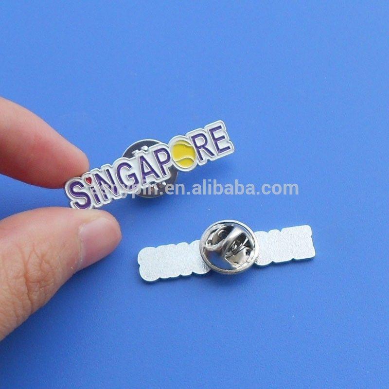 Cut Letter Logo - Best Gift 2018 Singapore Letter Logo Die Cut Enamel Pin Badge