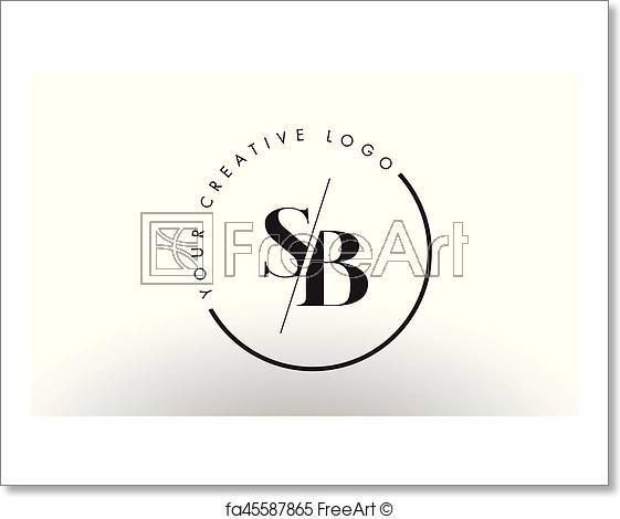 Cut Letter Logo - Free art print of SB Serif Letter Logo Design with Creative