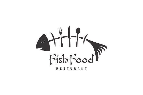 Black and White Restaurant Logo - Fish Food Restaurant Logo ~ Logo Templates ~ Creative Market