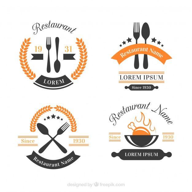 Restaurant Logo - Modern pack of restaurant logo with vintage style Vector