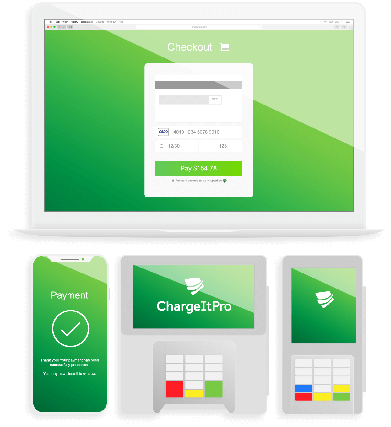 Green Payment Business Logo - ChargeItPro Integrated Payment Processing