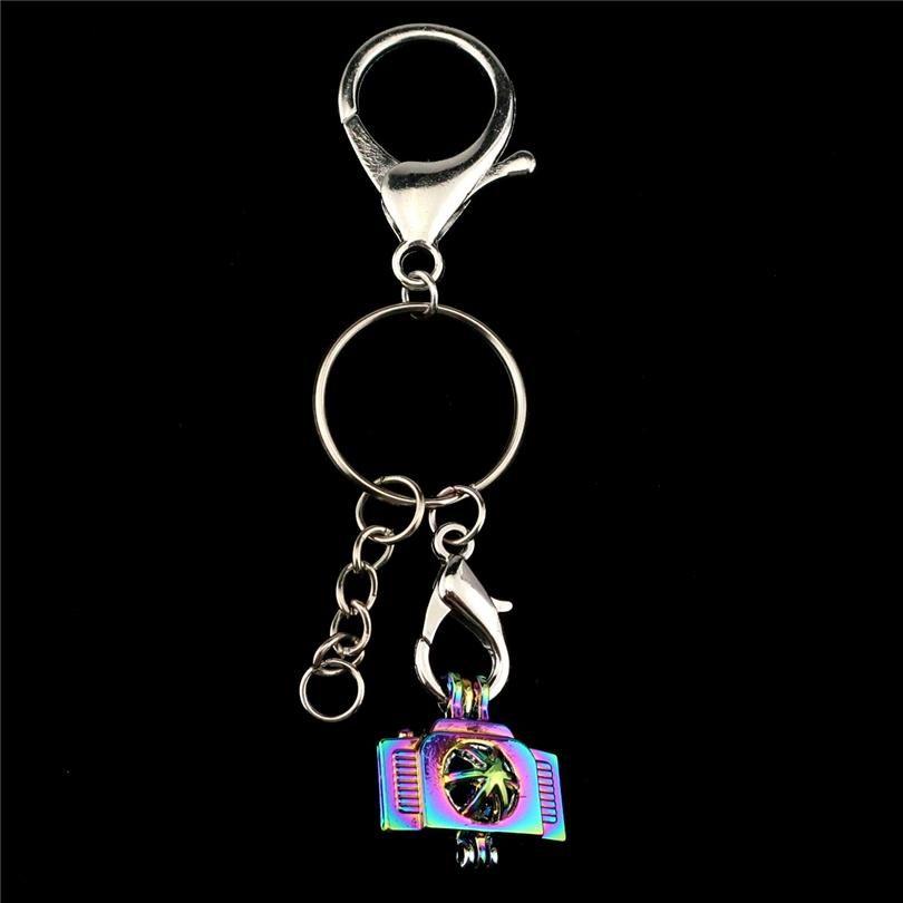 Rainbow Camera Circle Logo - Y C218 Metal Keychains Rainbow Camera Beads Cage Lobster Clasps Key ...