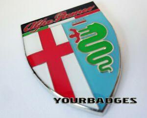 Alfa Romeo Car Logo - Enamel Chrome ALFA ROMEO Car Badge GT Spider 159 Mito