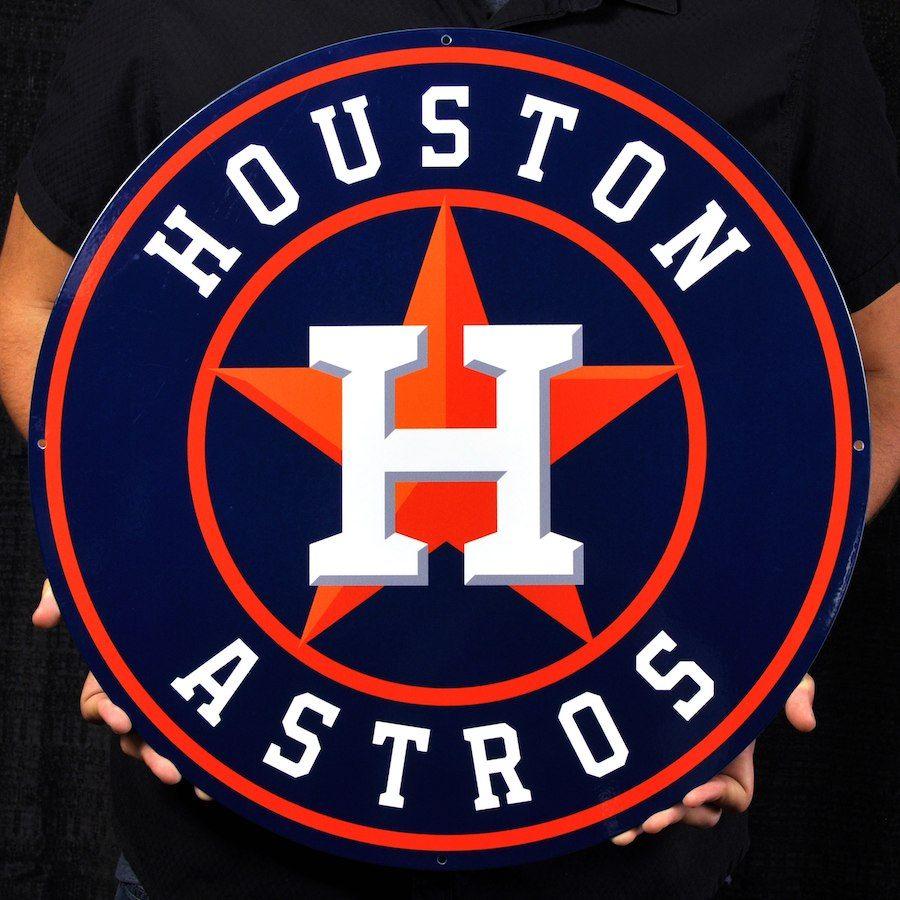 Round Steel Logo - Houston Astros Round 24 Steel Logo Sign