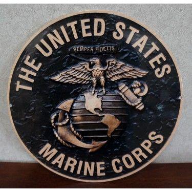 Round Steel Logo - USMC MARINES 12 BRONZE LOGO ROUND STEEL SIGN