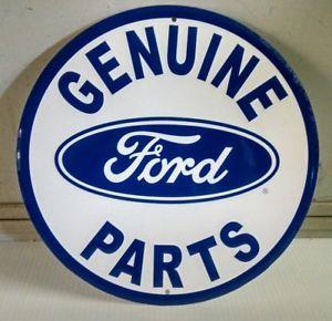 Round Steel Logo - FORD Genuine Parts with oval FORD Logo Round Metal Steel Sign | eBay