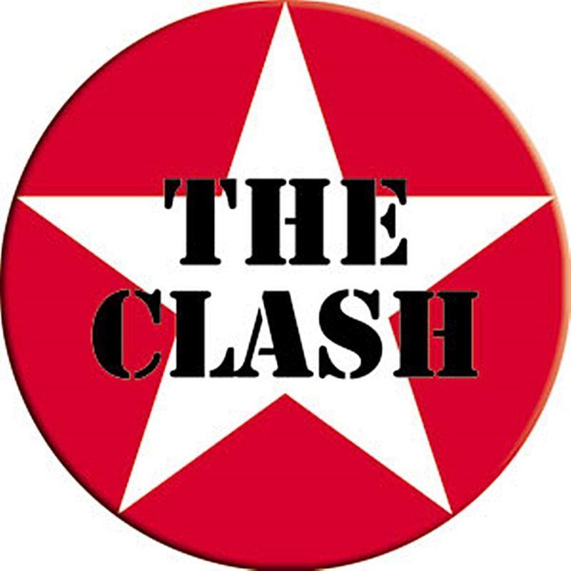 Round Steel Logo - The Clash Star Logo round steel fridge magnet cv