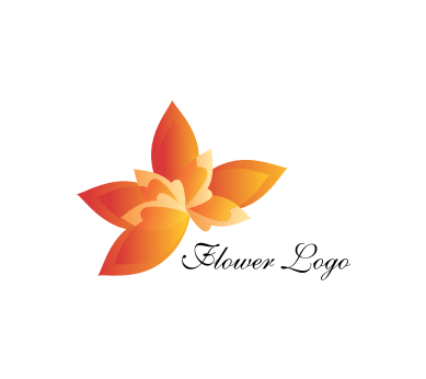 Orange Flower Logo - Orange flower art vector logo inspiration download. Vector Logos