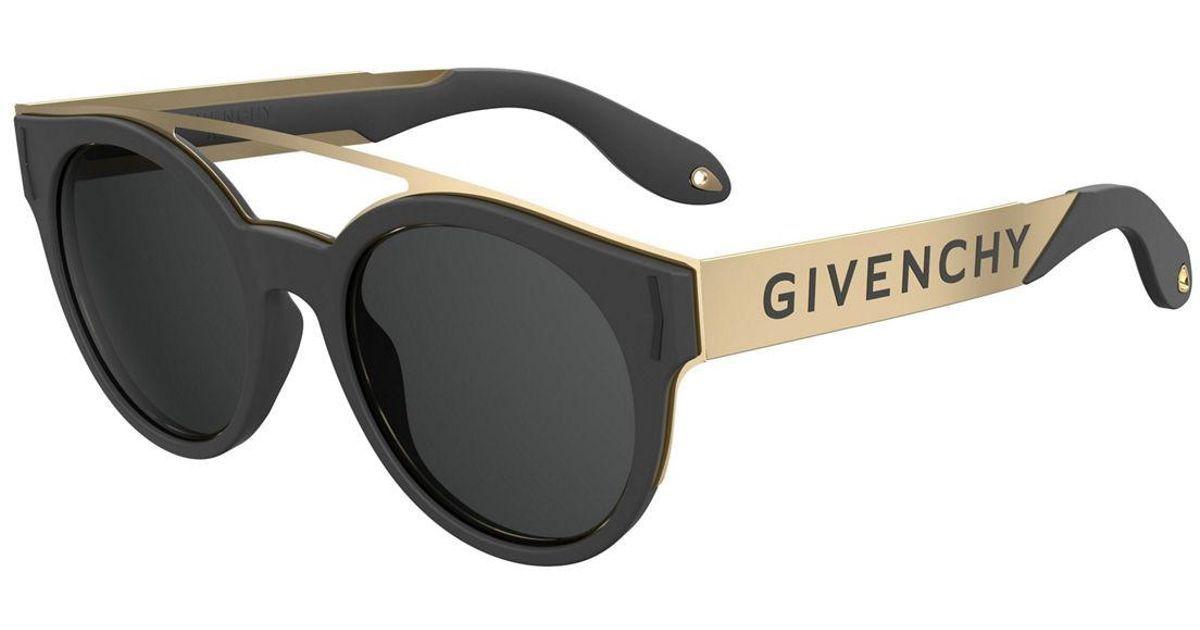 Round Steel Logo - Lyst - Givenchy Stainless Steel & Rubber Round Logo Sunglasses in Black