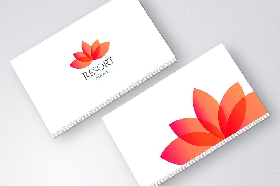 Orange Flower Logo - Flower Resort Spa Logo icon ~ Logo Templates ~ Creative Market