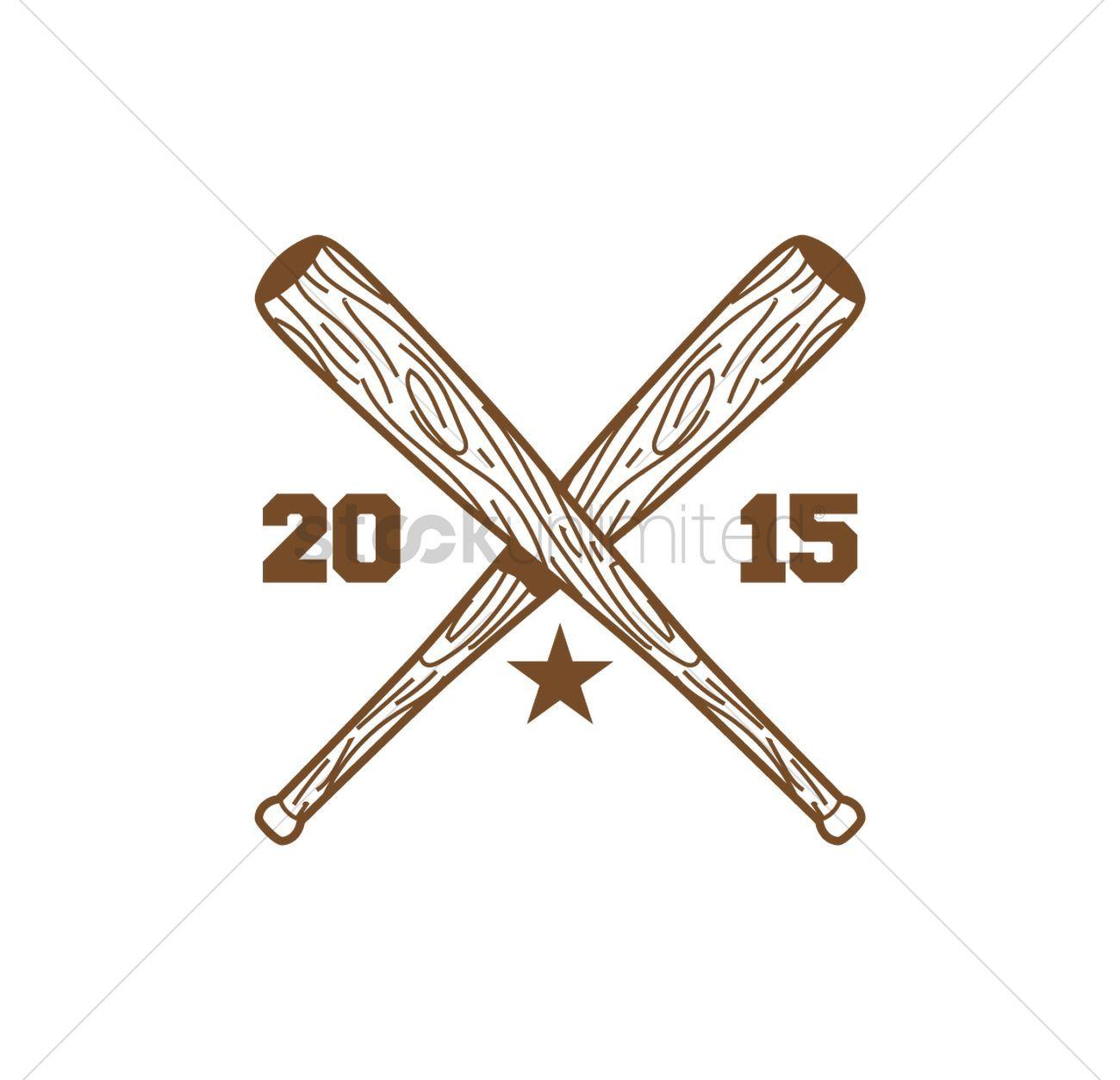 Cool Baseball Bat Logo - Crossed baseball bat Vector Image - 1523845 | StockUnlimited
