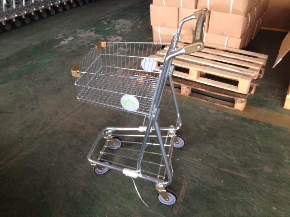 Round Steel Logo - 40L Steel single basket Shopping cart with two sides round steel ...