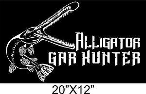 Alligator Gar Logo - Bowfishing Sticker ALLIGATOR GAR HUNTER bow arrows Vinyl Boat window