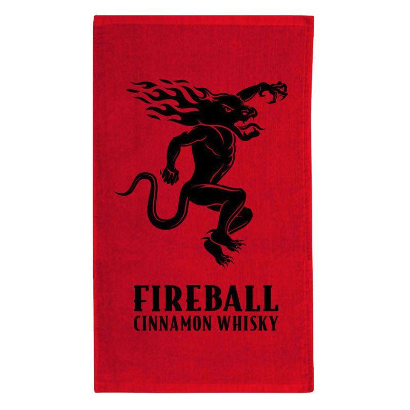 Fireball Whiskey Logo - Fireball Whiskey Logo Red Beach Towel
