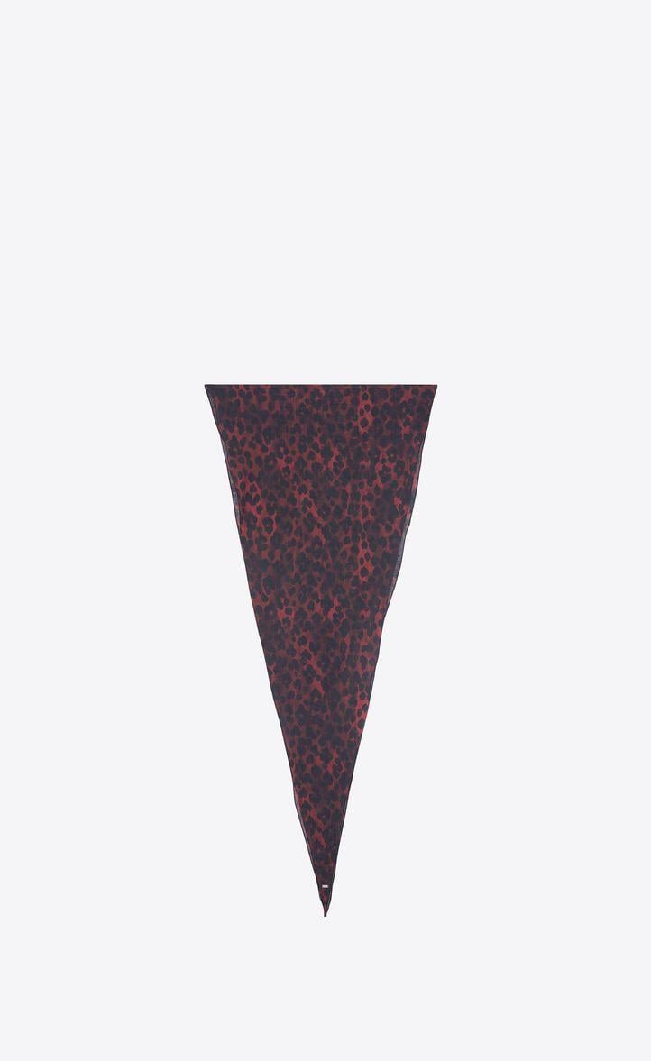 Red and Black Diamond Shaped Logo - Saint Laurent Large Diamond Shaped Leopard Scarf In Red And Black ...