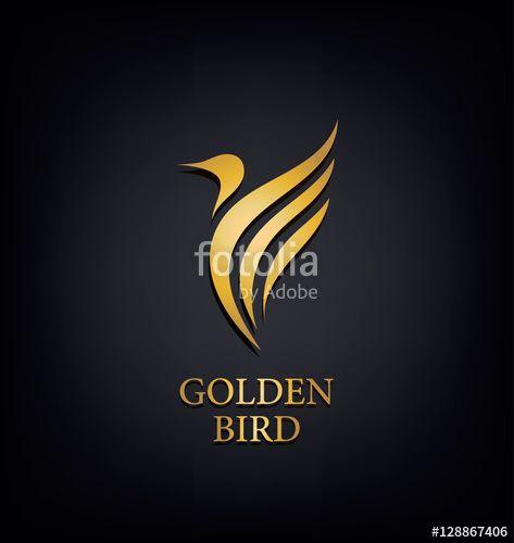 Bird Fashion Logo - Golden Phoenix, bird brand, animal logo,luxury identity for hotel ...