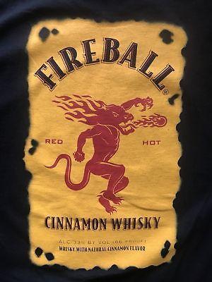 Fireball Whiskey Logo - FIREBALL WHISKEY LABEL T-Shirt Black Men's Large Cinnamon Graphic ...