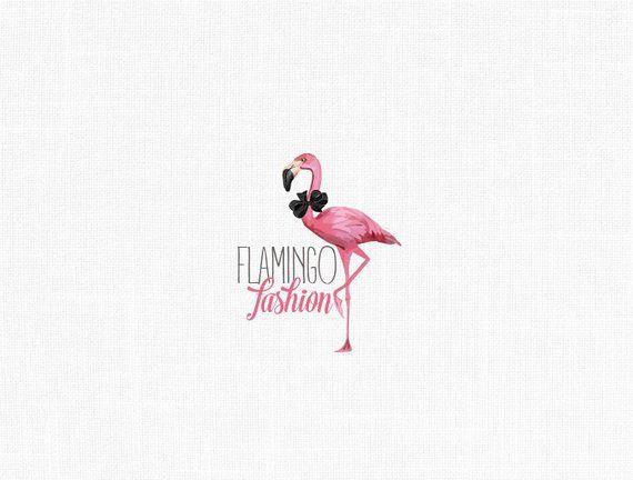 Flamingo Clothing Logo - Bird Logo Design Flamingo Logo fashion logo Watercolor logo | Etsy