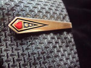 Red and Black Diamond Shaped Logo - Details about Art Deco diamond shaped black dot red stone gold tone tie bar  clip signed Anson