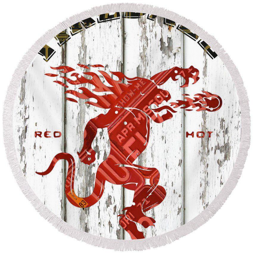 Fireball Whiskey Logo - Sazerac Fireball Whisky Dragon Logo Missouri License Plate Art Round ...