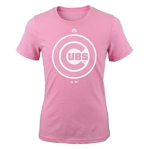 Pink Chicago Logo - Chicago Cubs Youth Pink Primary Logo T Shirt