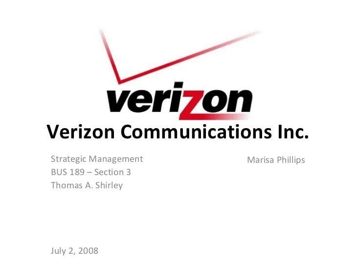 Verizon Communications Logo - Verizon Strategic Managment Presentation
