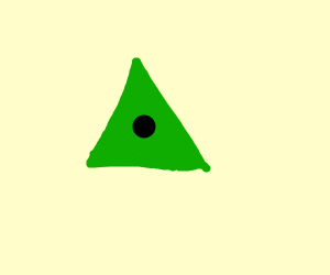 Yellow Circle Green Triangle Logo - Green triangle with black circle in middl drawing