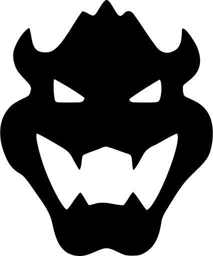 Black Face Logo - Amazon.com: NINTENDO SUPER MARIO'S BROTHER VILLIAN BOWSER FACE LOGO ...