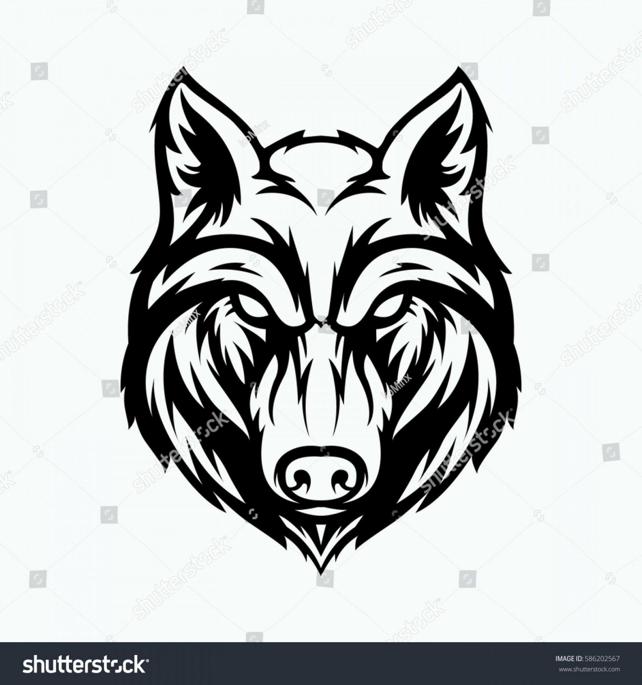 Black Face Logo - Wolf Head Angry Face Logo Black | SOIDERGI
