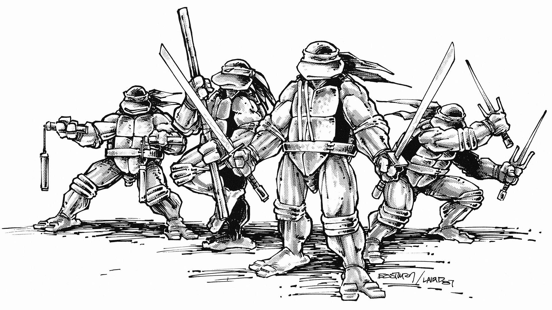 Teenage Mutant Ninja Turtles Black and White Logo - black and white turtles. Zoom Comics Comic Book Wallpaper