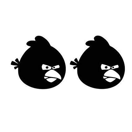 Black Face Logo - Isee360 Angry Bird face Logo Auto Hood Front Sides Bike Stickers ...