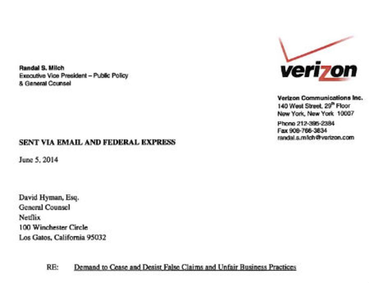 Verizon Communications Logo - Verizon Threatens Netflix With Legal Action