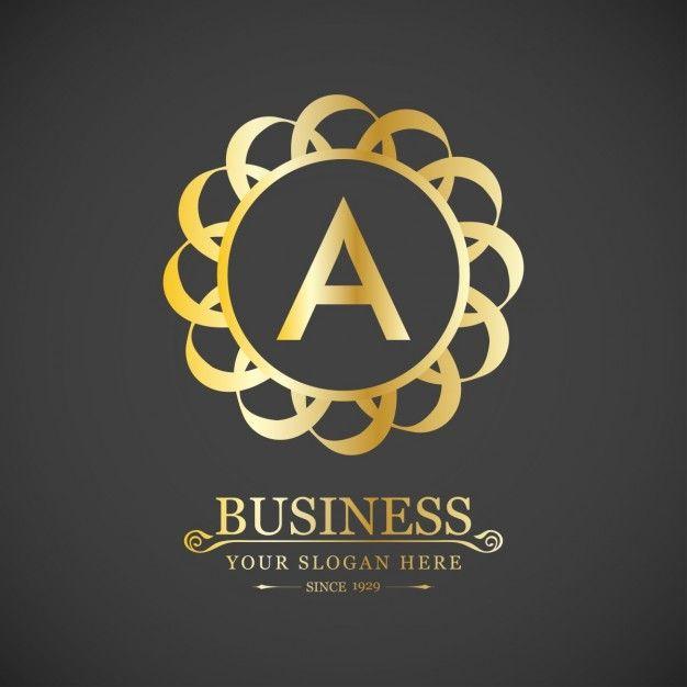 Gold Logo - Elegant gold logo with the letter a Vector | Free Download