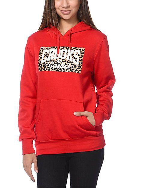 Crooks and Castles Red Logo - Crooks and Castles Leopard Box Core Logo Red Pullover Hoodie