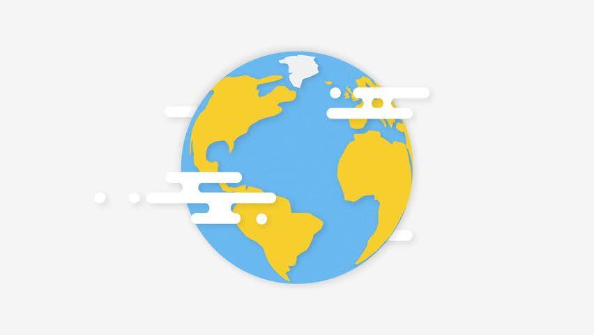 Flat World Globe Logo - Smooth Animation of Rotating Earth Stock Footage Video (100% Royalty ...