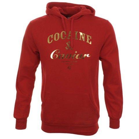 Red Crooks and Castles Logo - CROOKS & CASTLES COCAINE & CAVIAR FOIL HOODIE - RED - English