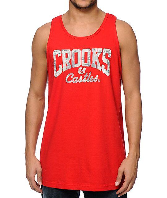 Crooks and Castles Red Logo - Crooks and Castles Currency Core Logo Red Tank Top | Zumiez