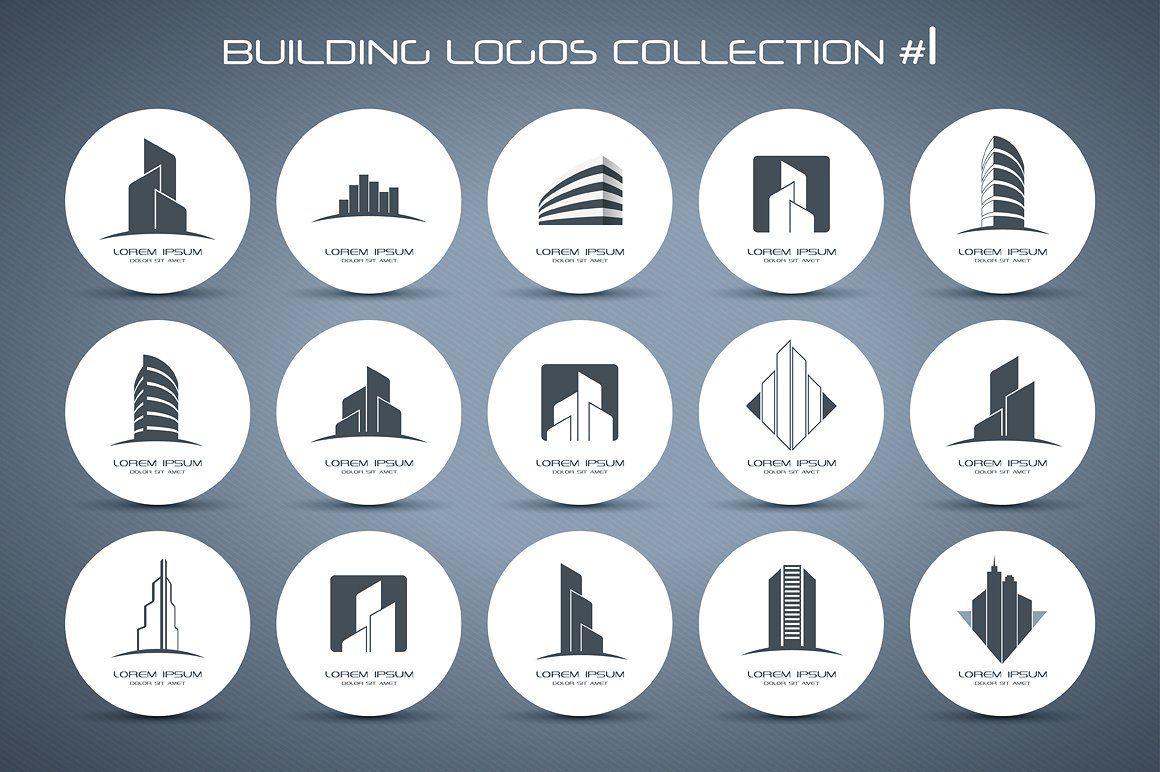 Abstract Building Logo - Building logos collection Logo Templates Creative Market