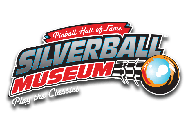 Red and Silver Ball Logo - Silverball Pinball Museum
