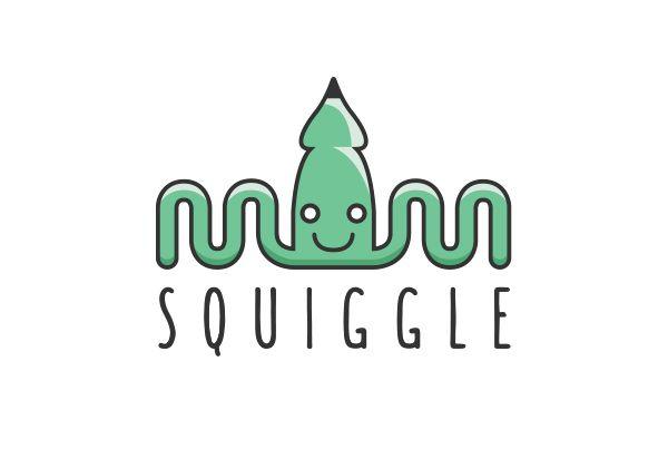 Green Squiggle Logo - Squiggle Logo. squid + giggle = squiggle. The word squiggle means ...
