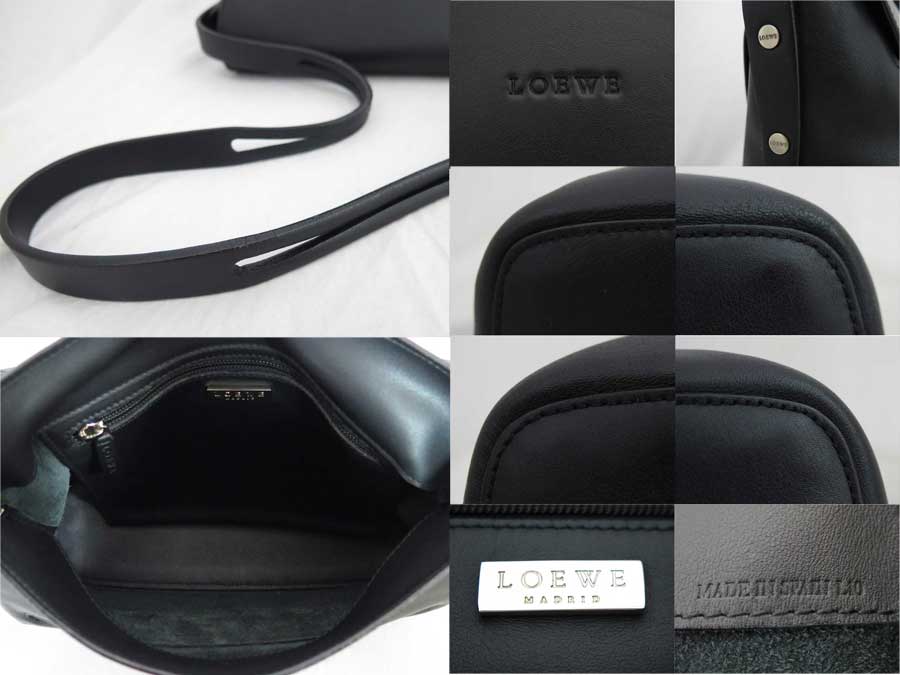 Loewe Logo - BrandValue: Loewe LOEWE bag logo black x silver metal fittings