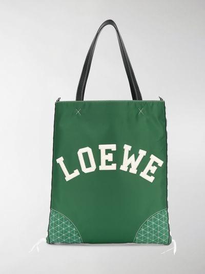 Loewe Logo - Loewe green Calf Leather logo tote bag| Stefaniamode.com