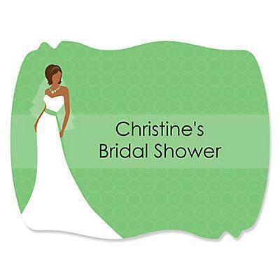 Green Squiggle Logo - Custom Bride Green - Personalized Bridal Shower Squiggle Sticker ...