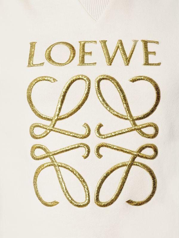 Loewe Logo - Loewe Logo Embroidered Cotton Jersey T-shirt in White for Men - Lyst