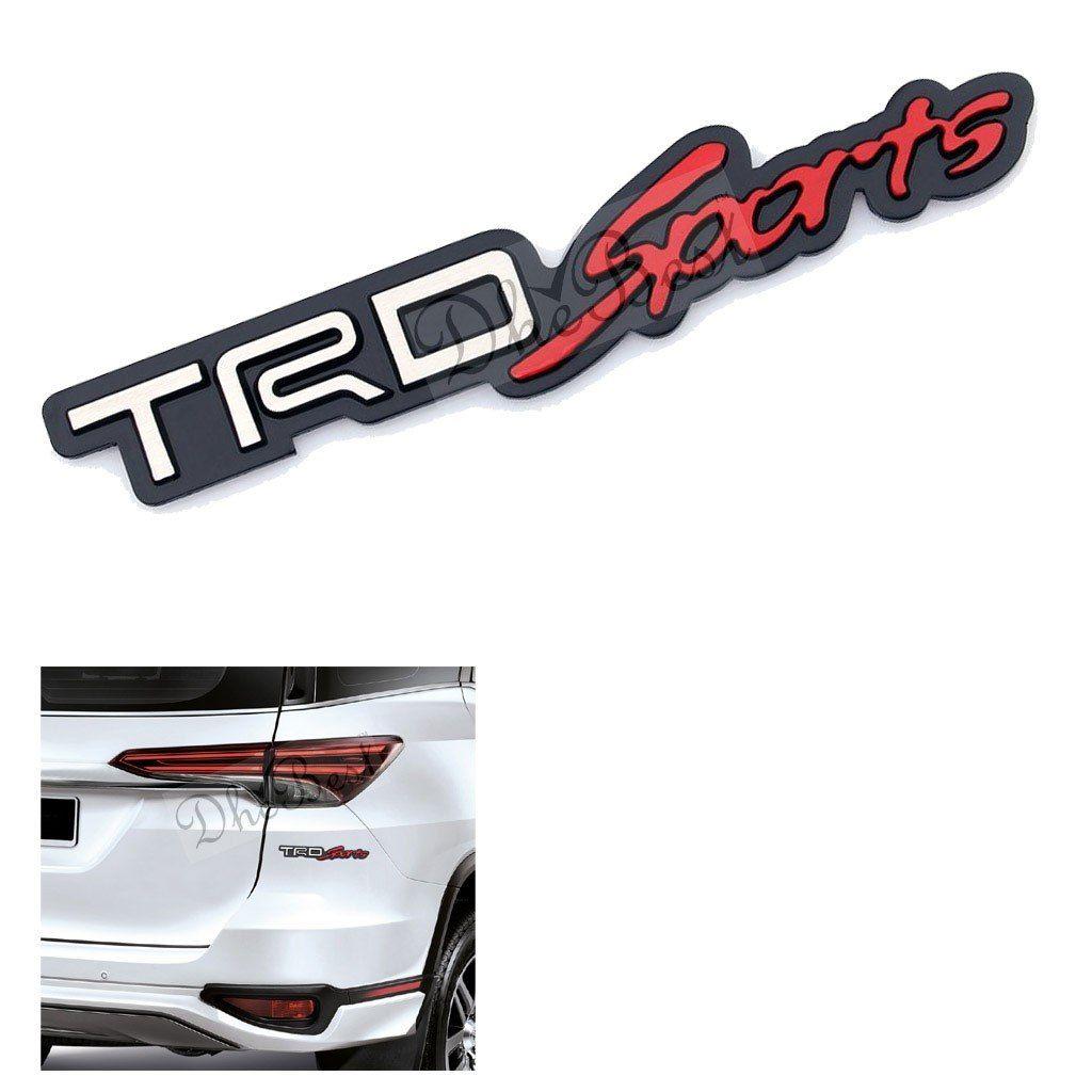 Performance Car Logo - Dhe Best TRD Sports White Red+Black Metal Performance Emblem Sticker ...