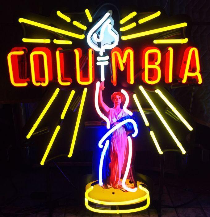 Columbia Pictures Logo - Columbia Logo neon with sign 66 x 77 cm - FiftiesStore.com