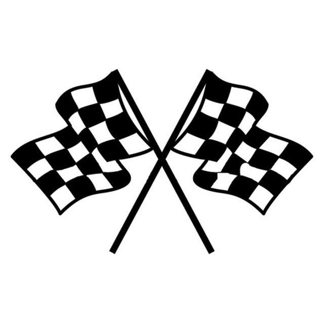 Checkered Flag Logo - 11cm*18cm Checkered Flag Cartoon Car Styling Decorative Vinyl ...