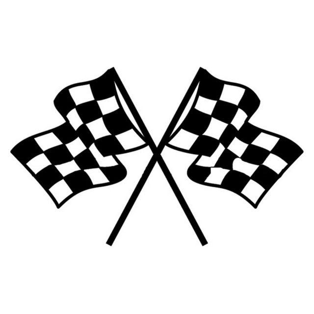 Checkered Flag Logo - 11cm*18cm Checkered Flag Cartoon Car Styling Decorative Vinyl