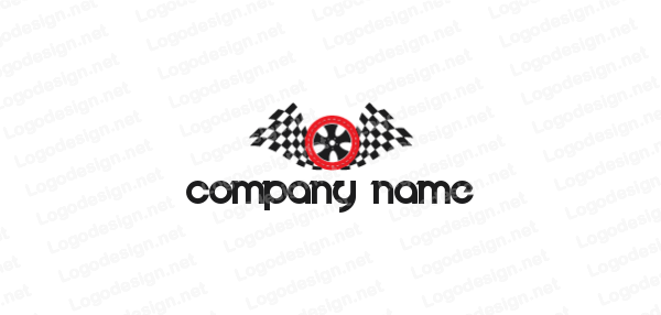 Checkered Flag Logo - wheel on checkered flag | Logo Template by LogoDesign.net